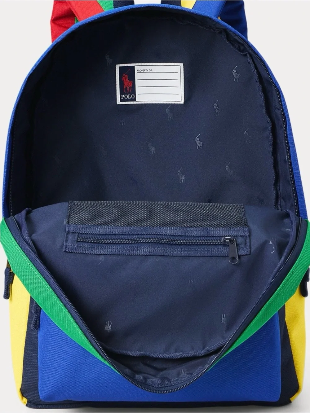 New Polo Ralph Lauren Embroidered Pony Logo Color-Block Backpack Unisex One Size